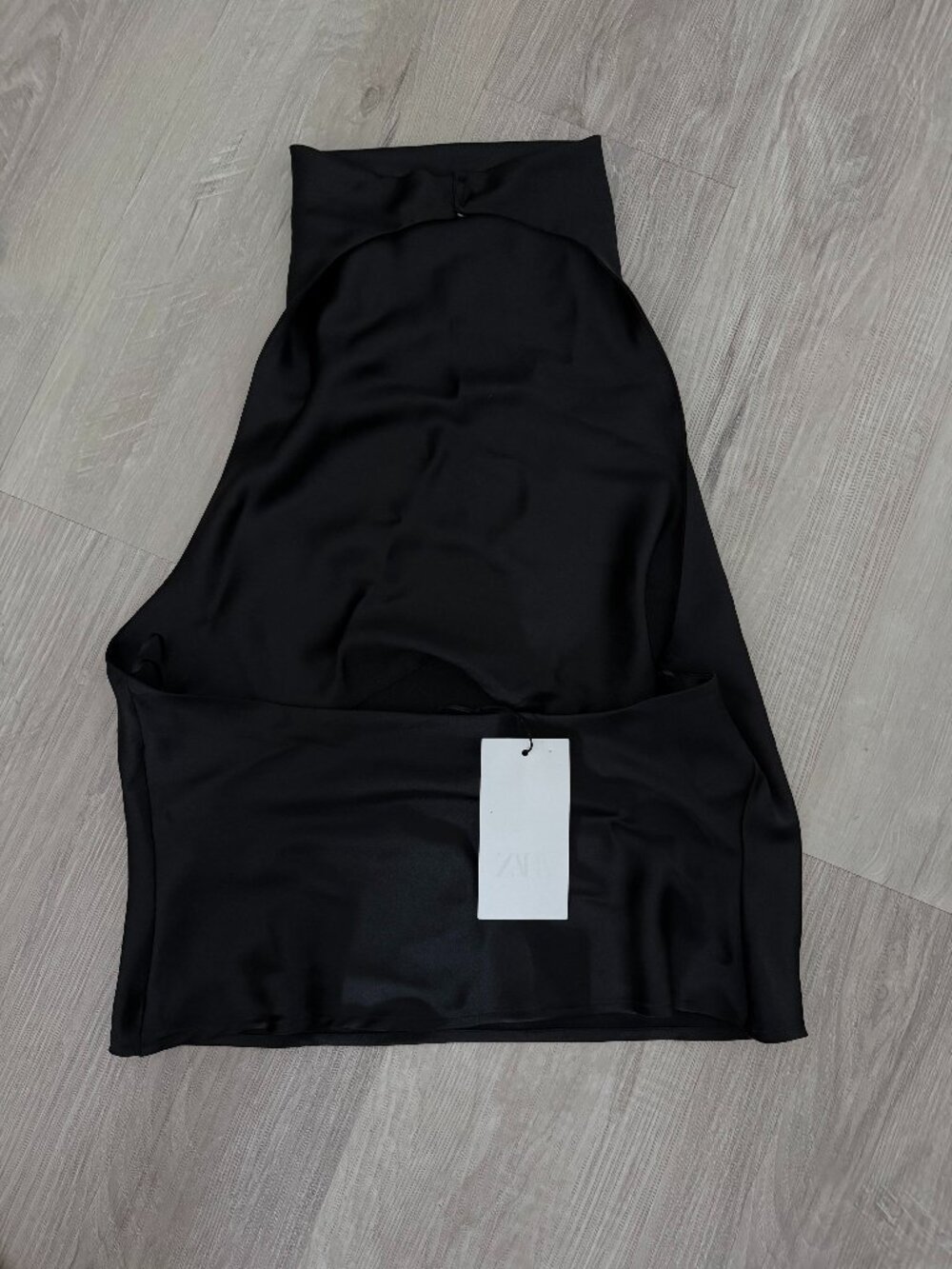ZARA Satin Effect Cowl Halter Top | Open Back | Black | NWT | Size XS, S, M & L - Picture 15 of 15